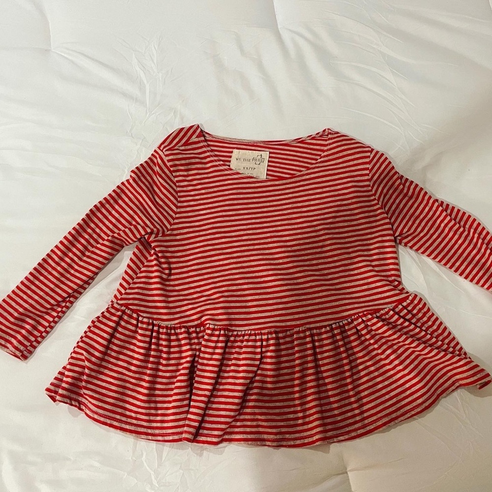 Free People 3/4 sleeve swing peplum top